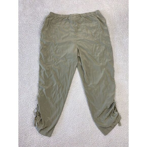 Chicos Joggers Womens 2.5/14 Pull‎ On Pants Green Ruched - Picture 8 of 9